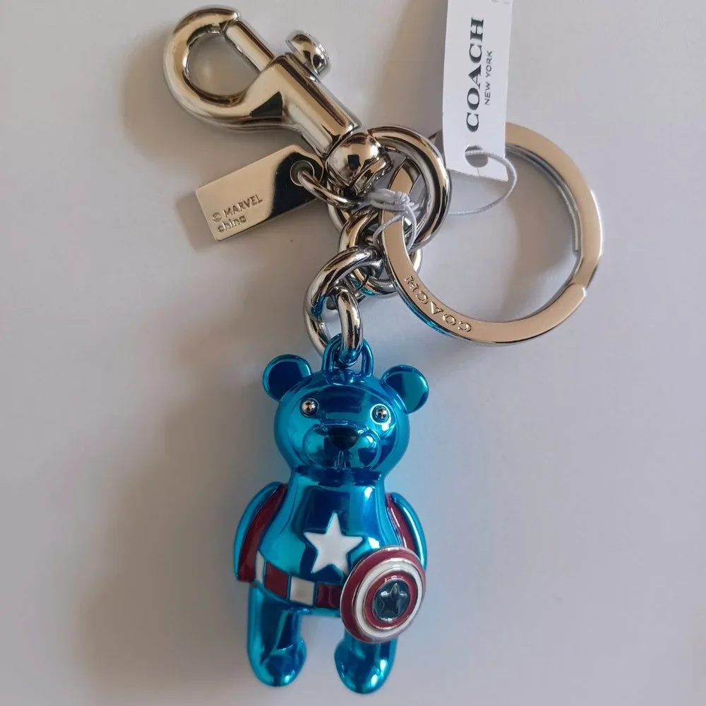 NWT Coach x Marvel Captain America Bear Bag Charm 2755 - Picture 2 of 8